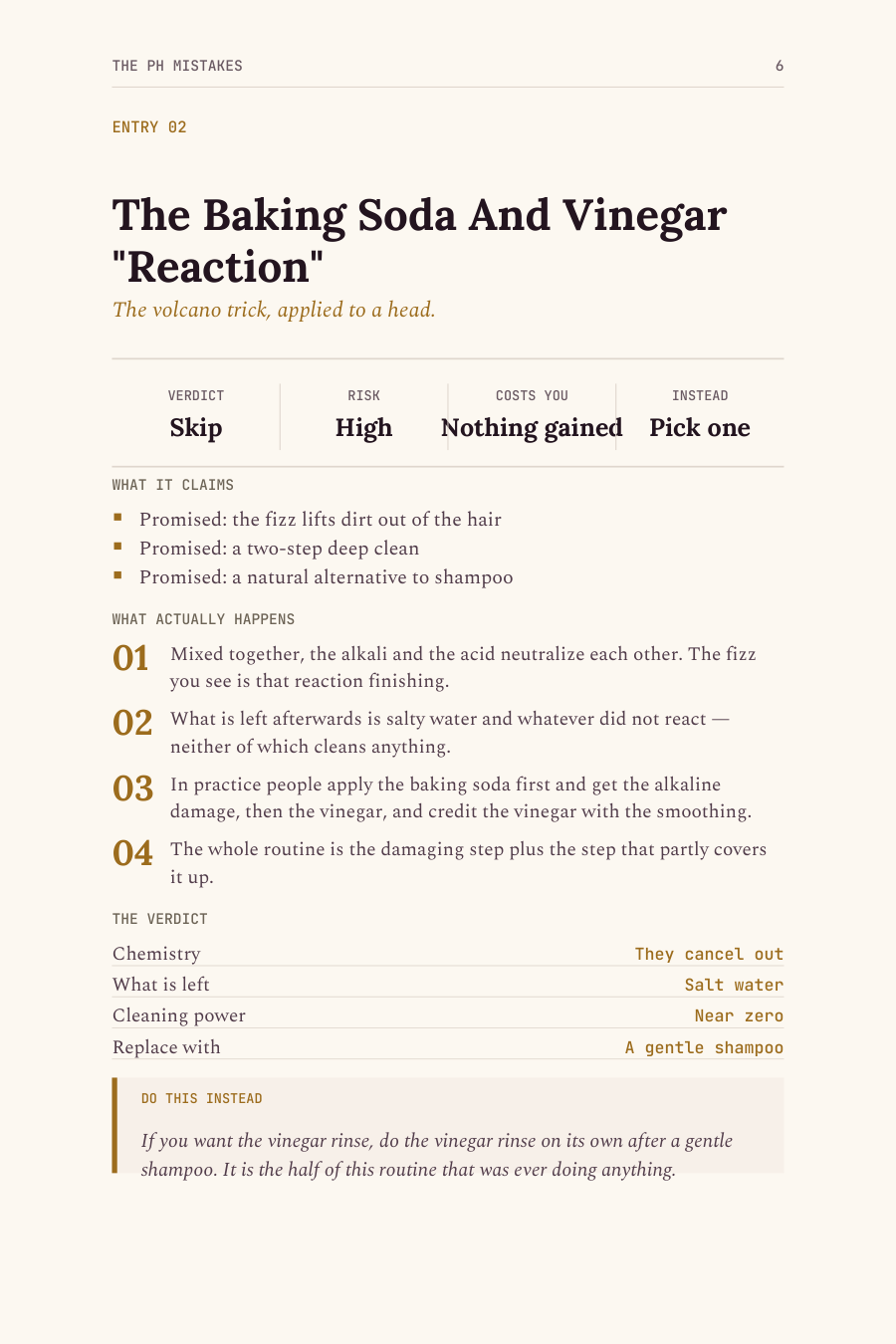 A page from the The Never-On-Your-Hair List PDF